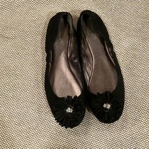 Coach black nubuck dress flats, 11M